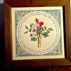 Corinthians: Love is patient Love is kind Costumed framed in wood.